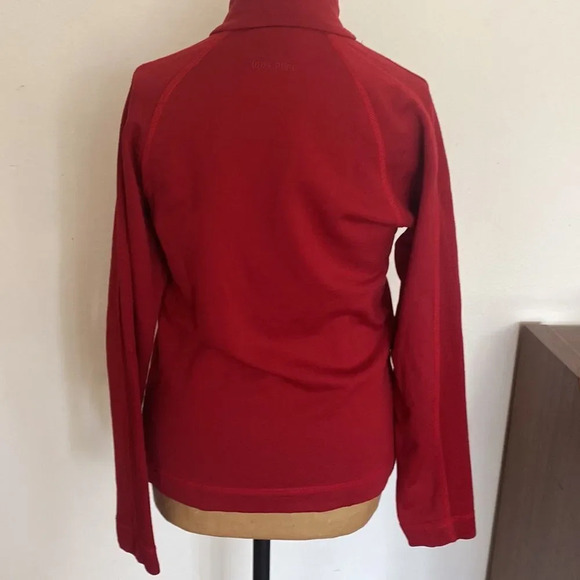 Icebreaker sz S red zip front 100% merino wool reflector strip and zip pockets - Picture 6 of 9